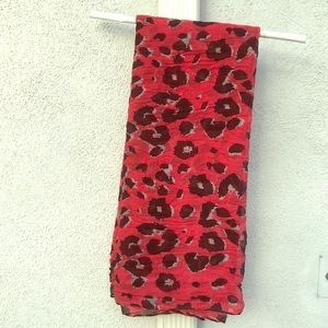 Pink & black cheetah print lightweight scarf